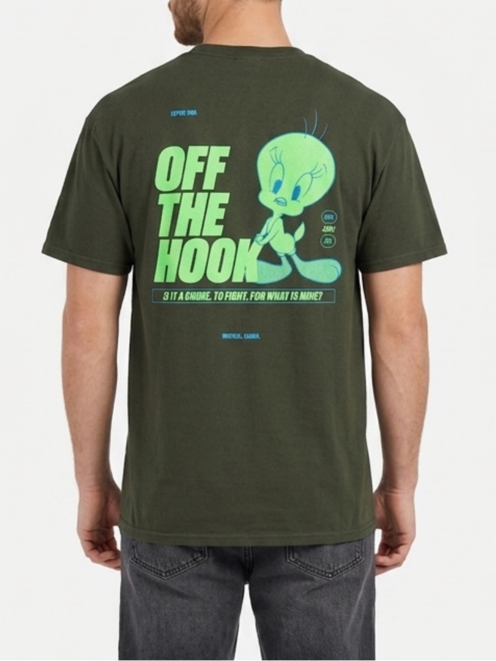 Tweety 'Off The Hook' size large vintage Y2K Graphic Tee Neon Green